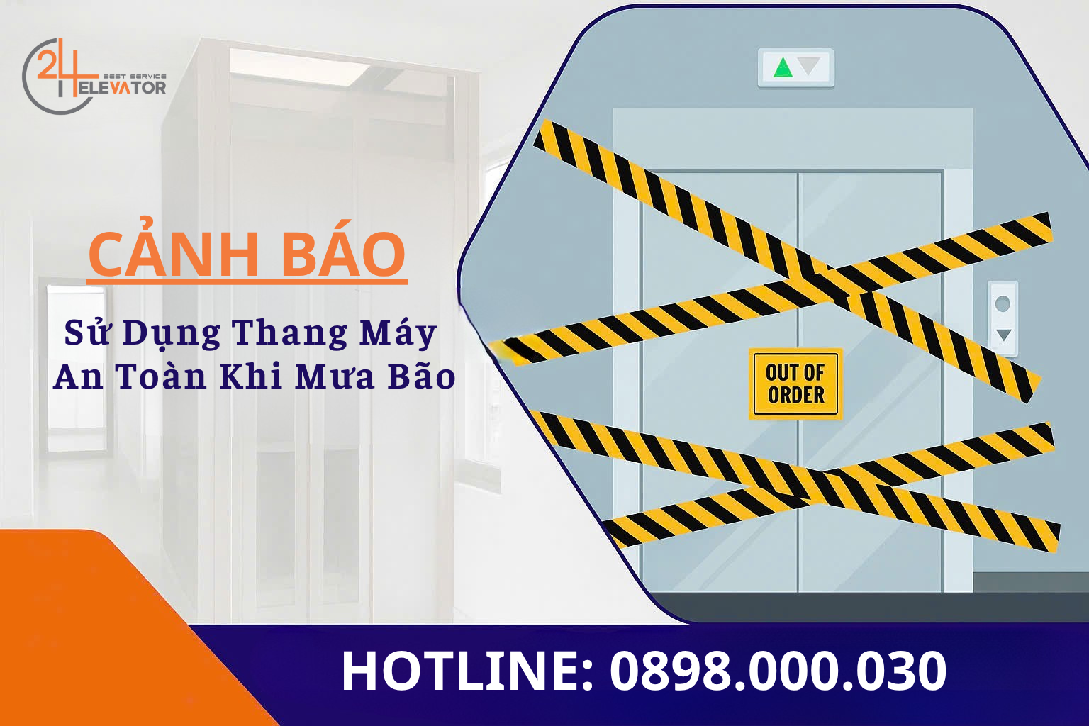 sử dụng thang máy an toàn khi bão